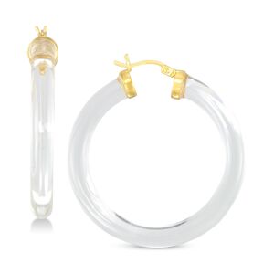 Simone I. Smith Lucite Hoop Earrings in 18k Gold over Sterling Silver - Female - k Gold Over Silver - Size: No Size