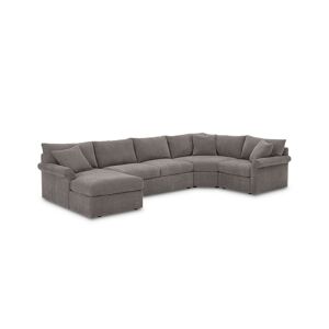 Furniture Wedport 4-Pc. Fabric Modular Chaise Sectional Sofa with Wedge Corner Piece, Created for Macy's - Unisex - Napa Steel Grey