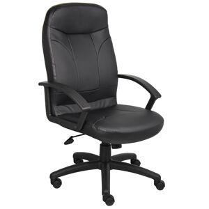 Boss Office Products High Back LeatherPlus Chair - Unisex - Black