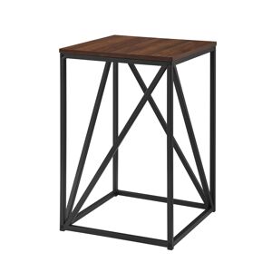 Walker Edison 16" Modern Geometric Square Side Table - Unisex - Dark Brown - Size: NO SIZE