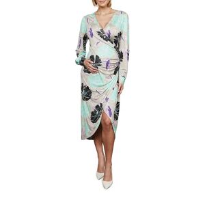 Emilia George Maternity The Selina Printed High-Low Dress - Size: SMALL - GREY BLOOM