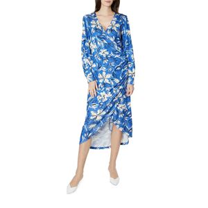 Emilia George Maternity The Selina Printed High-Low Dress - Size: X-SMALL - BLUE FLORET