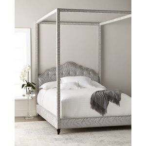 Haute House Athena Zebra King Canopy Bed - Size: unisex