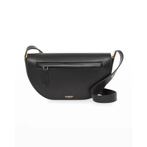 Burberry Olympia Small Smooth Leather Crossbody Bag - BLACK