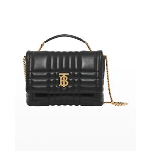 Burberry Lola Small Quilted Exploded Check Satchel Bag - BLACK