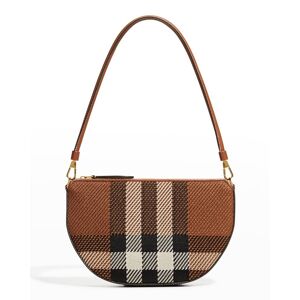Burberry Olympia Miles Check Pouch Shoulder Bag - BIRCH BROWN