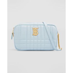 Burberry Lola Small Quilted Check Camera Crossbody Bag - PALE BLUE