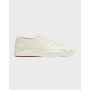 Santoni Men's Clean Iconic Leather Low-Top Sneakers - Size: 10.5D - WHITE