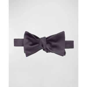 Brunello Cucinelli Basic Solid Silk and Cotton Bow Tie - DARK BLUE