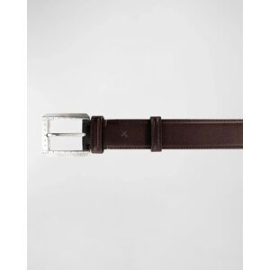 Stefano Ricci Men's Lambskin Leather Belt - Size: 48in / 120cm - BROWN