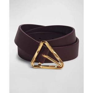 Bottega Veneta Twisted Triangle Napa Buckle Belt - Size: 36in / 90cm - PURPLE / GOLD
