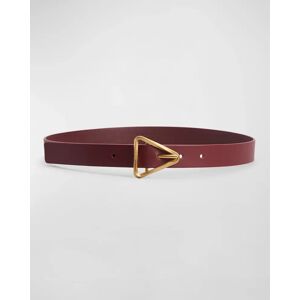 Bottega Veneta Twisted Triangle Napa Buckle Belt - Size: 32in / 80cm - BAROLO GOLD