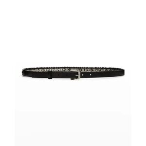 Givenchy Woven Cube Chain & Leather Belt - Size: 30in / 75cm - BLACK