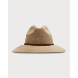 Brunello Cucinelli Fur Fedora Hat w/ Braided Monili-Trim Band - Size: MEDIUM - BEIGE