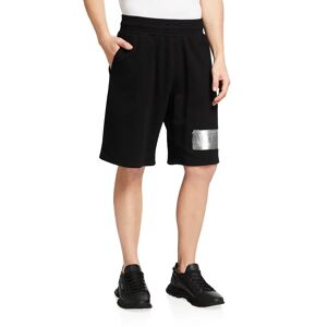 Givenchy Men's Latex-Logo Sweat Shorts - Size: MEDIUM - BLACK
