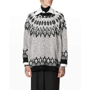 Valentino Men's Leopard Fair Isle Sweater - Size: MEDIUM - LEOPARD/BLACK