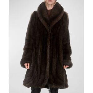 Gorski Russian Sable Fur Directional Stroller Coat - Size: SMALL - BROWN
