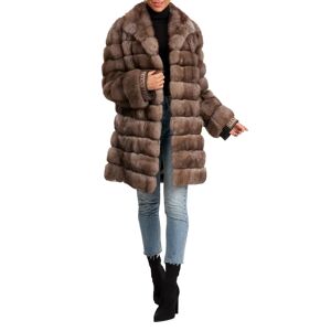 Gianfranco Ferre Horizontal Russian Sable Fur Stroller W/ Notch Collar - Size: SMALL - LIGHT BROWN