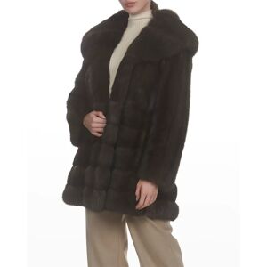 Gorski Horizontal Russian Sable Fur Stroller Coat - Size: SMALL - BROWN