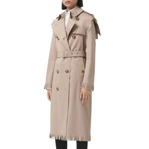 Burberry Blomfield Fringed Trench Coat - Size: 10 - SOFT FAWN