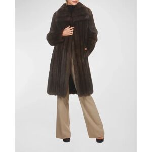 Oscar de la Renta Vertical Sable-Fur Let-Out Coat - Size: X-SMALL - BARGUZINE