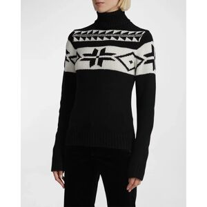 Ralph Lauren Turtleneck Fair Isle Cashmere Sweater - Size: LARGE - BLACK