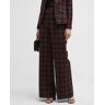 Alice + Olivia Dylan Window Pane High-Waisted Wide-Leg Pants - Size: 4 - BLACKPERFECT RUBY