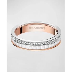 Boucheron Quatre White Edition Ring in White Gold and Pink Gold, EU 51 / US 5.75