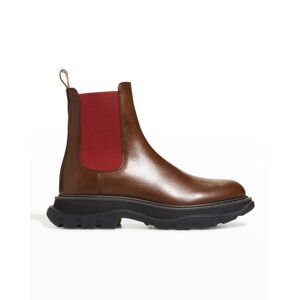 Alexander McQueen Men's Leather & Faux-Fur Chelsea Boots - Size: 40 EU (7D US) - MULTI BROW