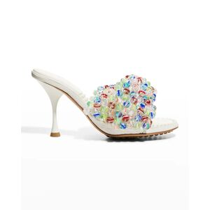 Bottega Veneta Marble Embellished Stiletto Slide Sandals - Size: 10B / 40EU - STRING