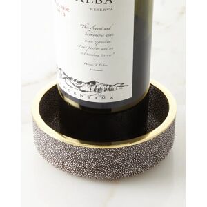 AERIN Faux-Shagreen Wine Coaster - Chocolate