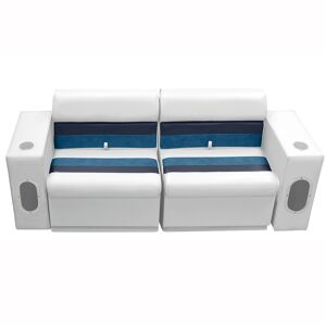 TOONMATE Deluxe Pontoon Furniture w/Toe Kick Base - Front Group 5 Package, White/Navy/Blu