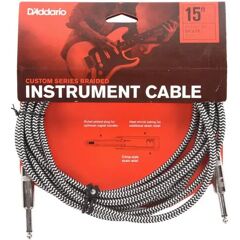 D'Addario Braided Instrument Cable, 15 ft, Grey