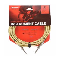 D'Addario Braided Instrument Cable, 15 ft, Tweed