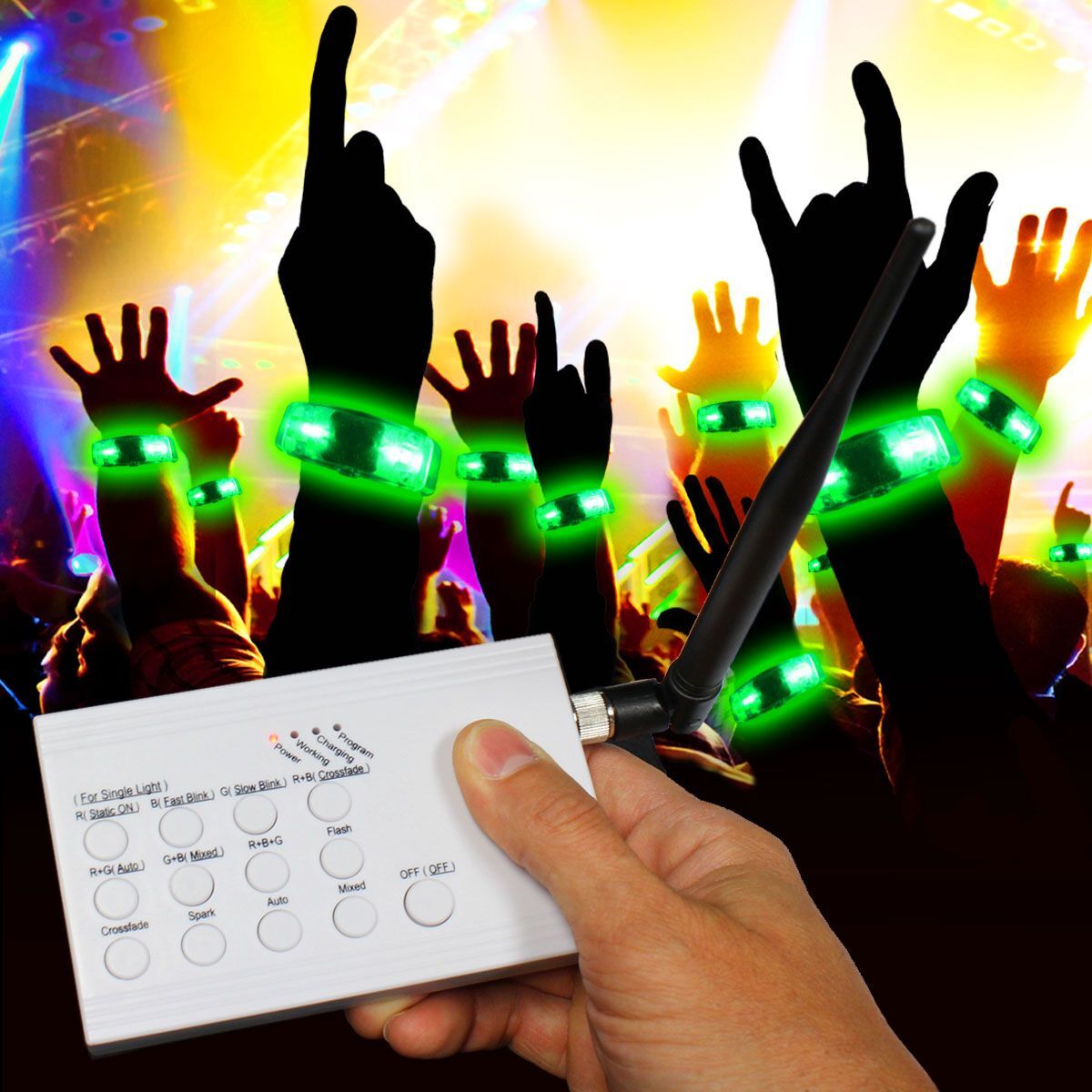 RF LED Concert Bracelets Kit for 20 by Windy City Novelties