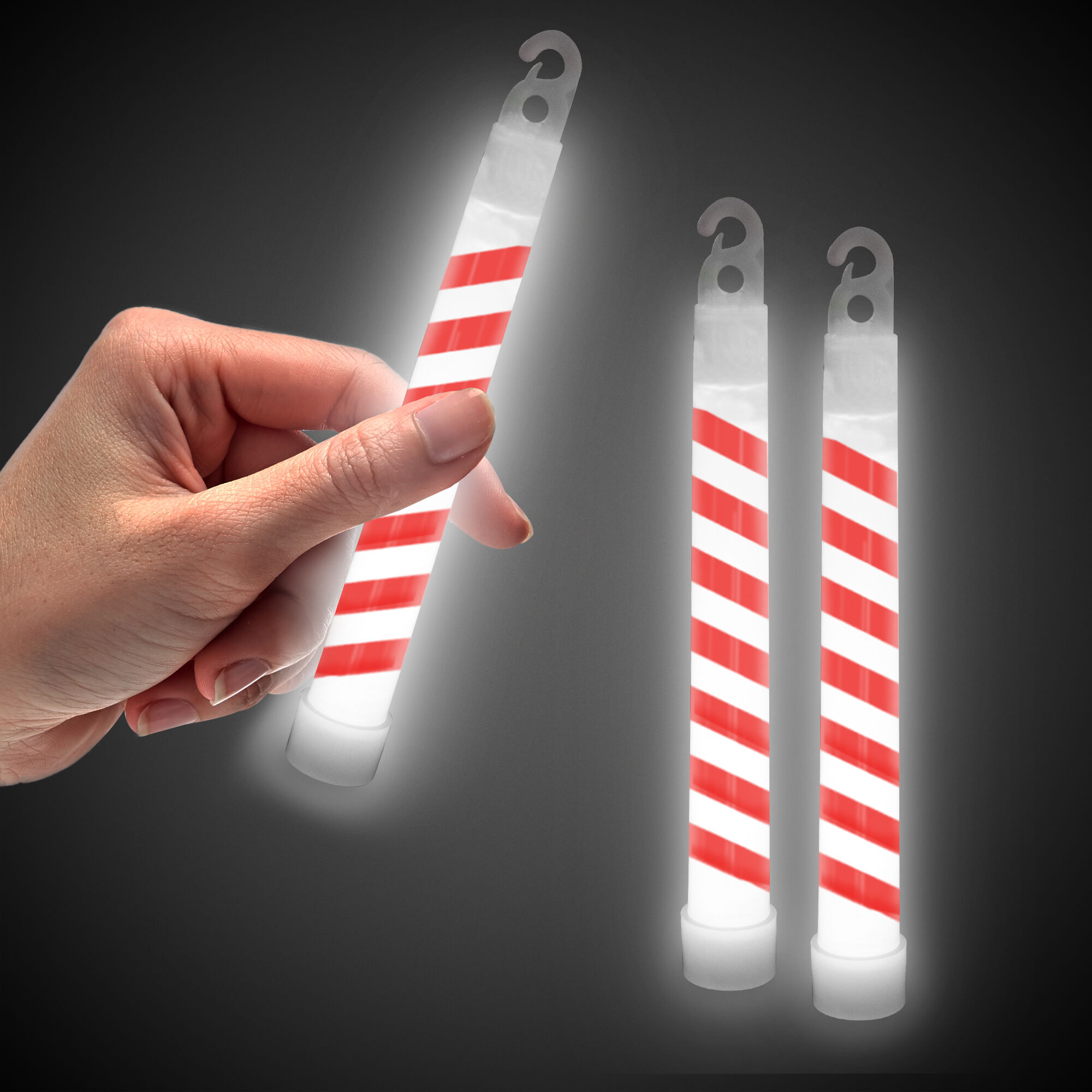 Candy Cane 6" Glow Sticks by Windy City Novelties