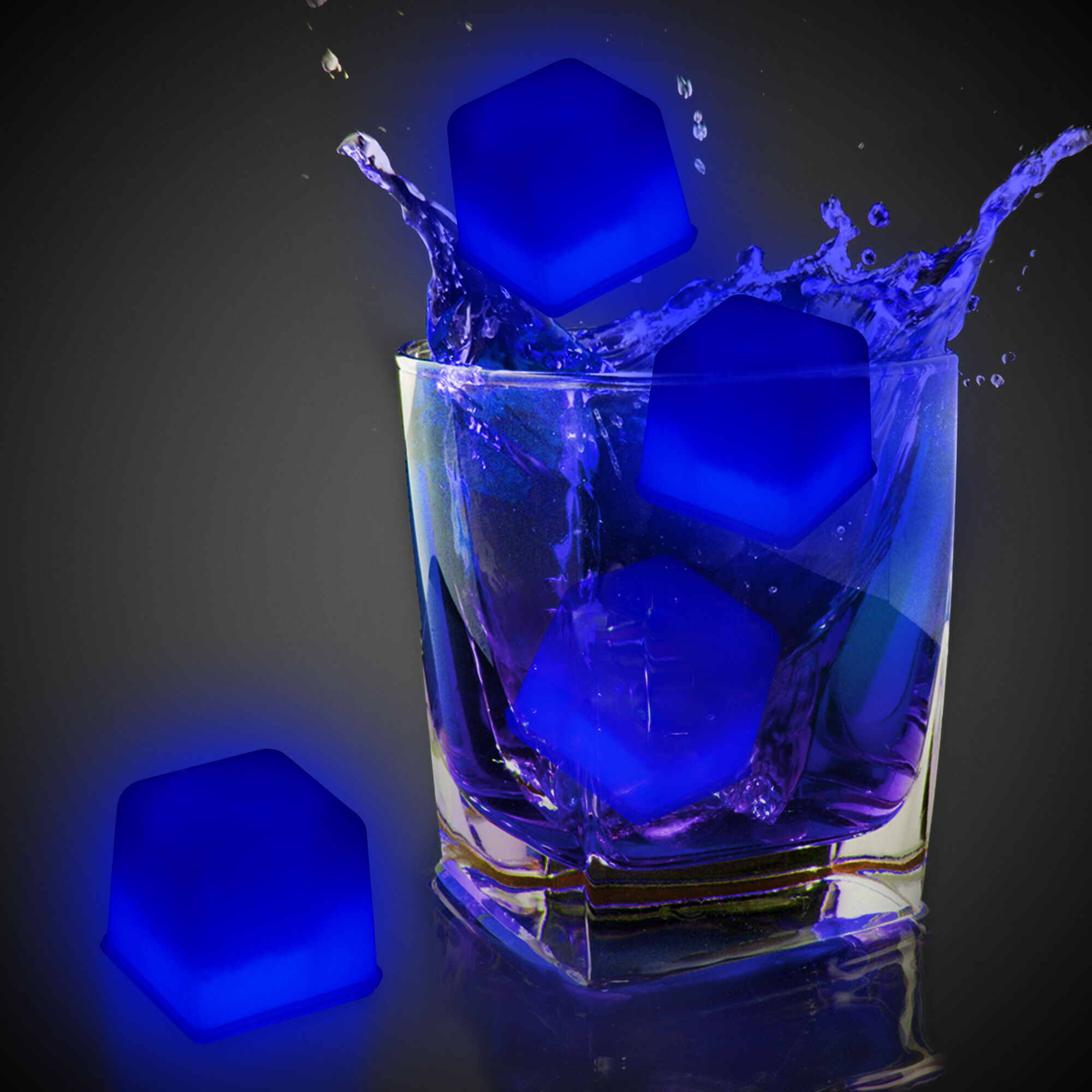 Blue Glowing Ice Cubes - 24 Pack by Windy City Novelties