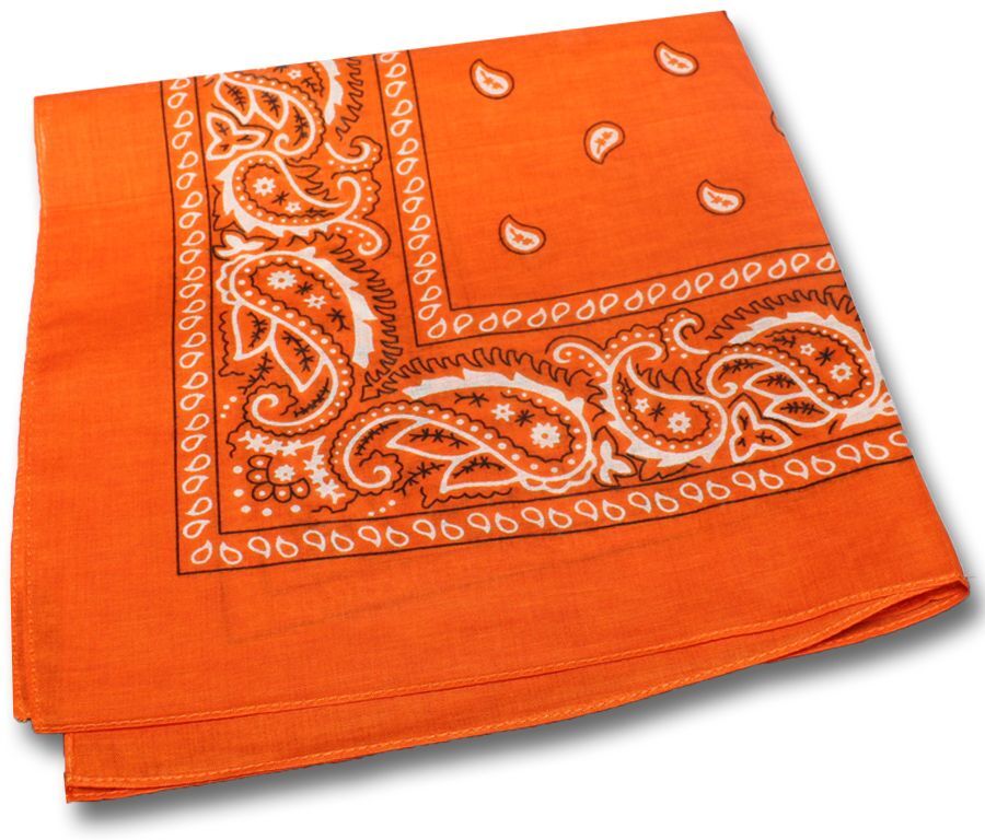 Orange Cotton Bandanas by Windy City Novelties