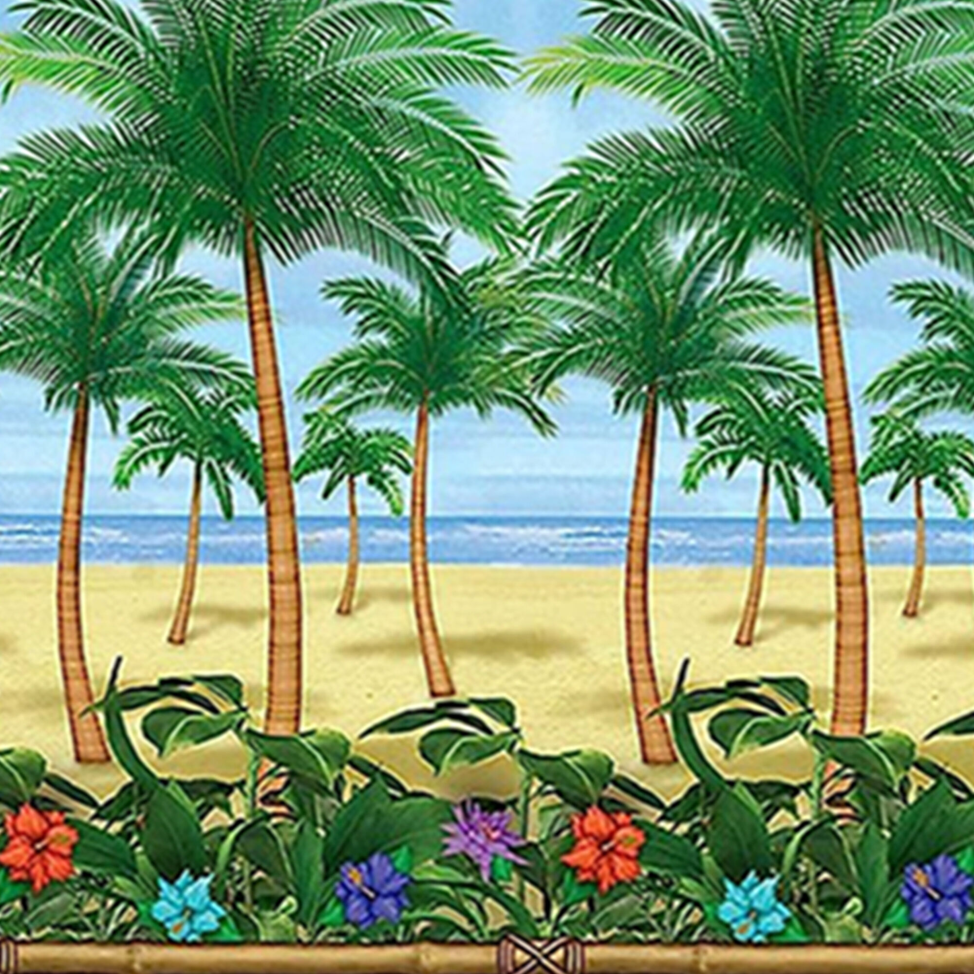 Palm Tree Tropical Island Scene Setter by Windy City Novelties