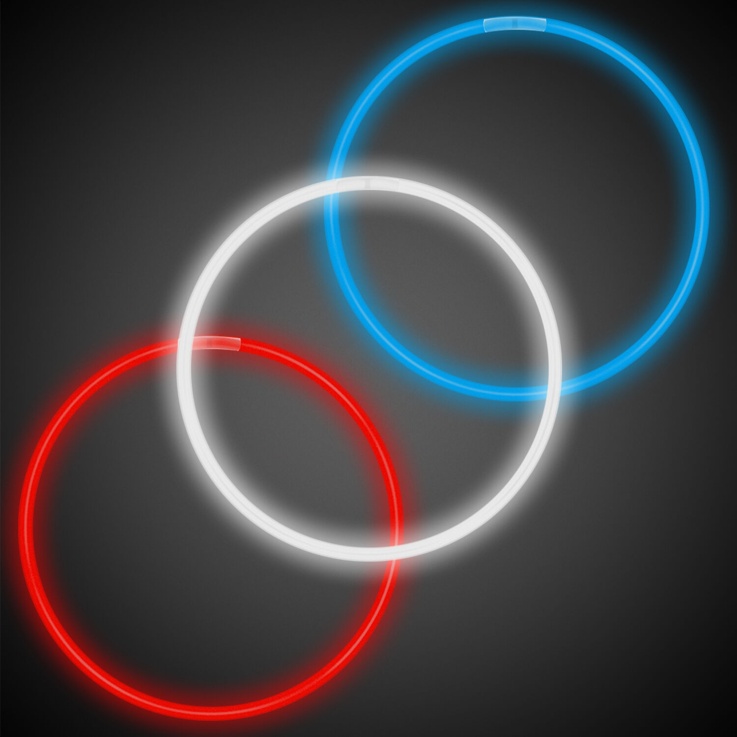 Assorted Red, White & Blue 22" Glow Necklaces by Windy City Novelties
