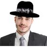 New Year Black Velour Gangster Fedora Hats by Windy City Novelties