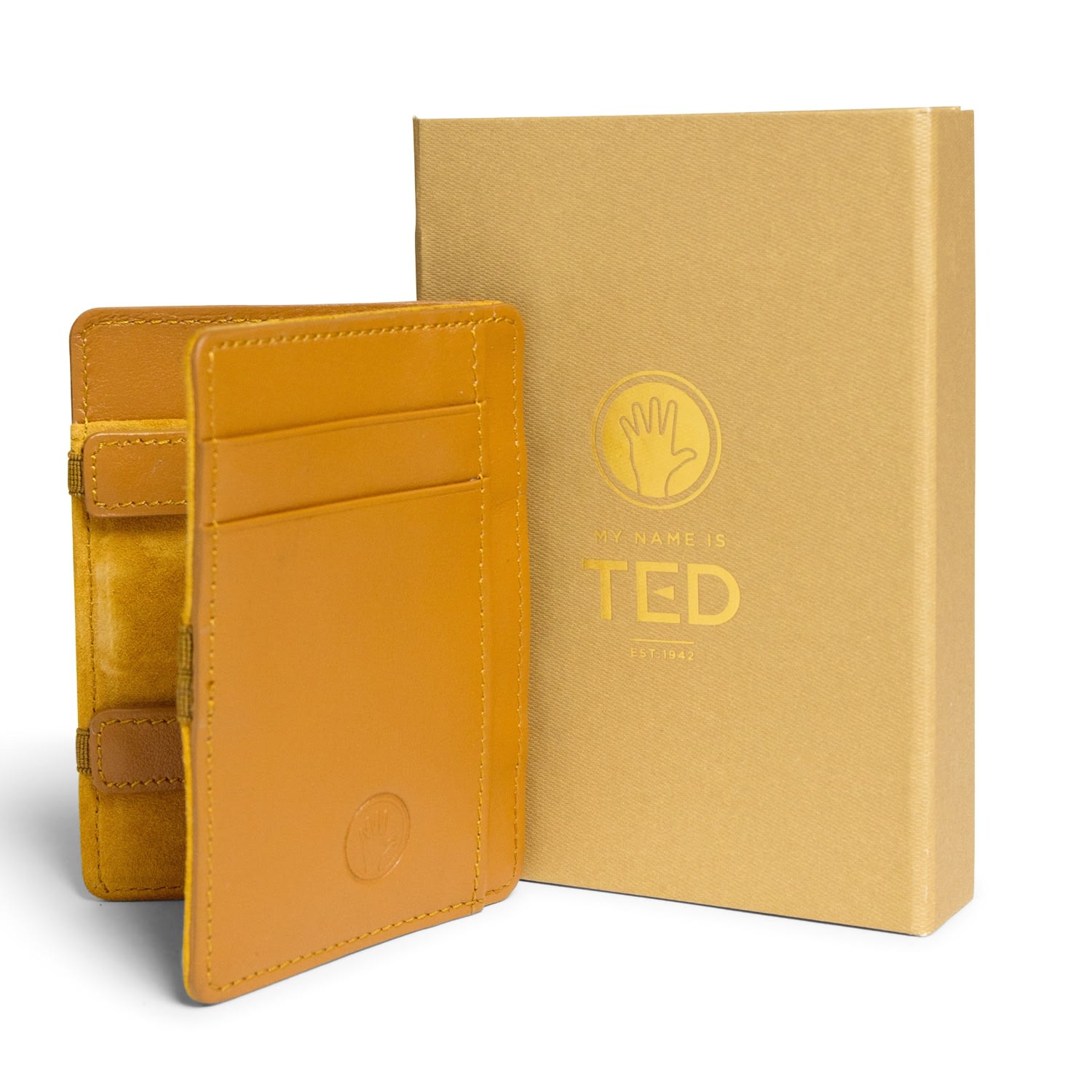 My Name Is TED Men's Non-Toxic Dyes Black Leather Magic Wallet Tuscan Tan With Luxury Suede My Name Is TED