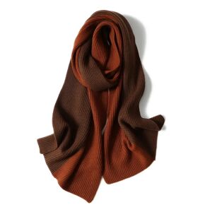 Bellemere New York - Unisex Colorblock Cashmere Scarf Brown Coffee