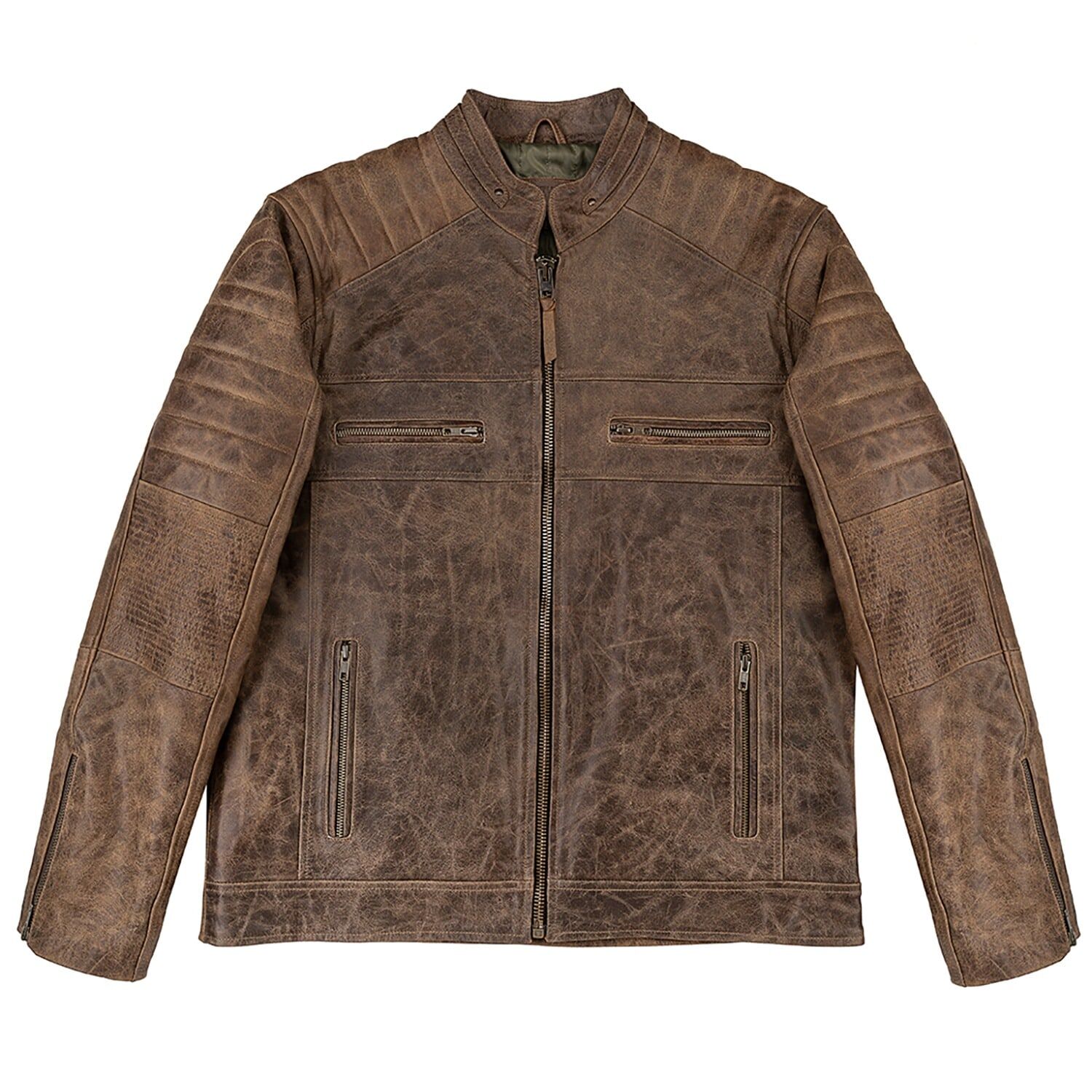 Lastwolf - Death Valley Racer Leather Jacket- Brown - male