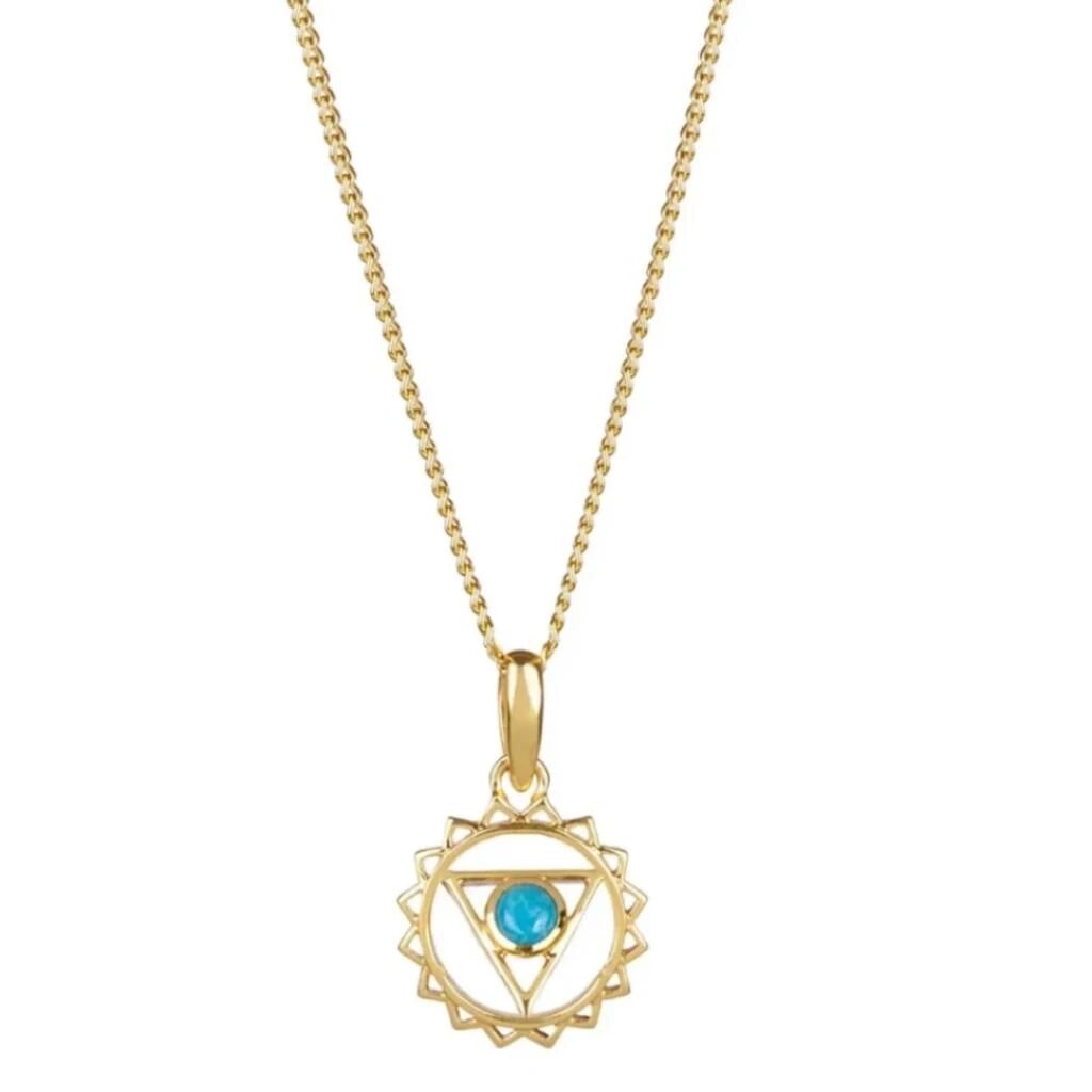 Charlotte's Web Jewellery - Throat Chakra Gold Vermeil Necklace - Turquoise - female