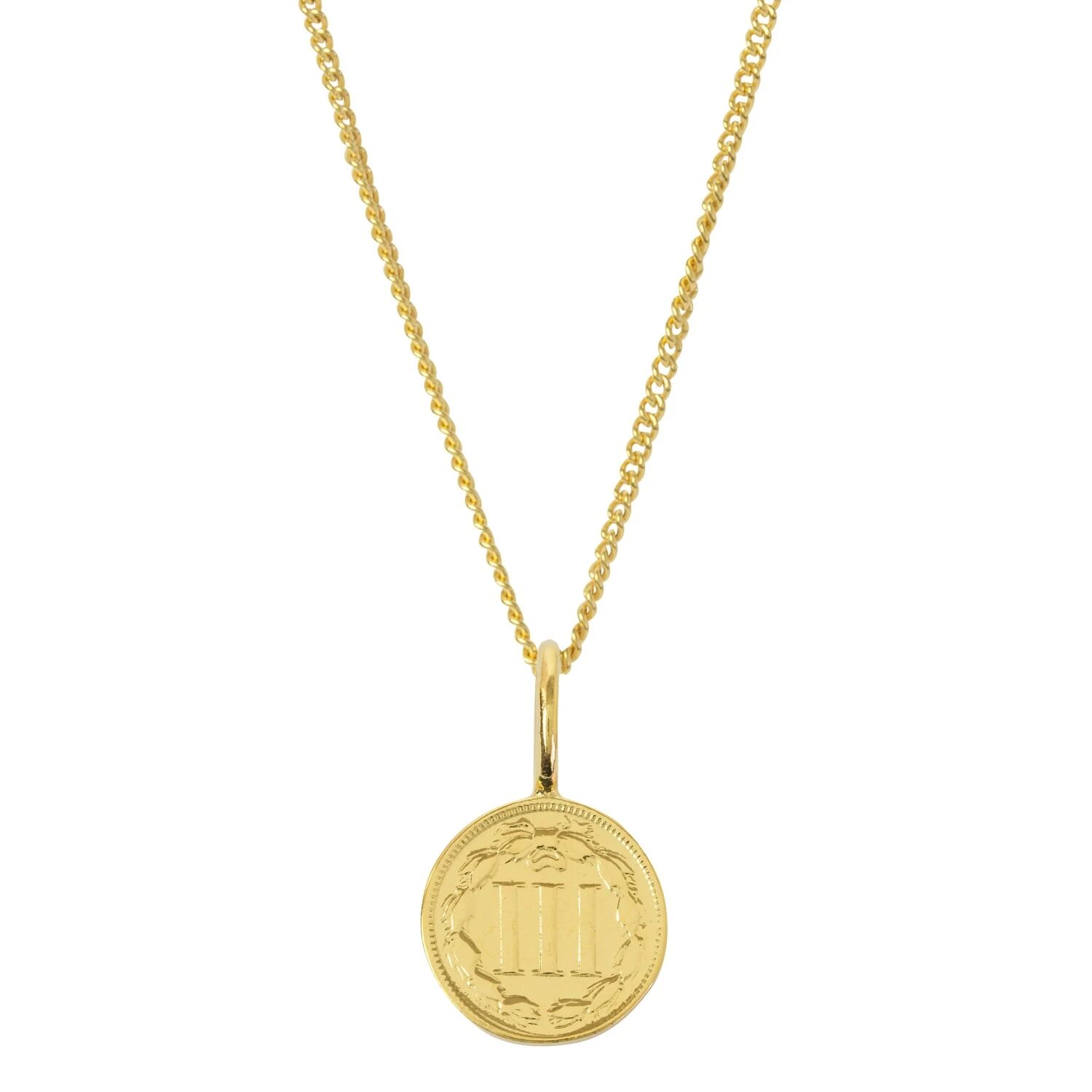 Katie Mullally - American Coin Necklace In Yellow Gold Plate - female