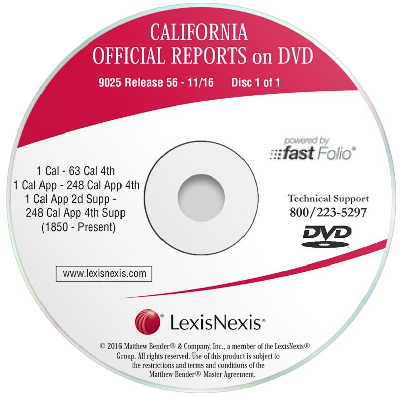 LexisNexis California Official Reports on DVD