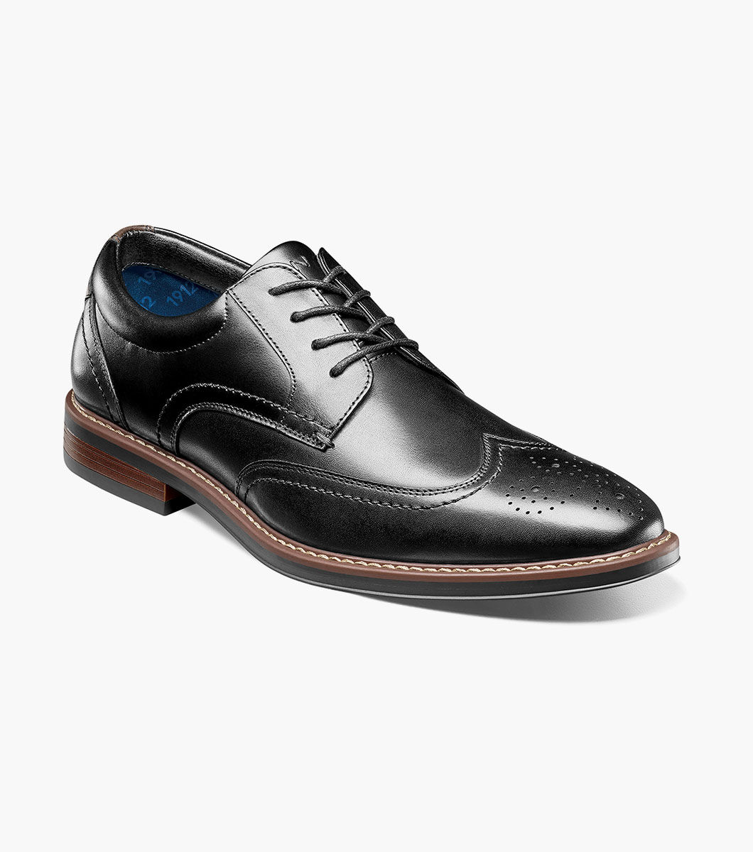 Nunn Bush Shoes Centro Flex Wingtip Oxford Black Size 14