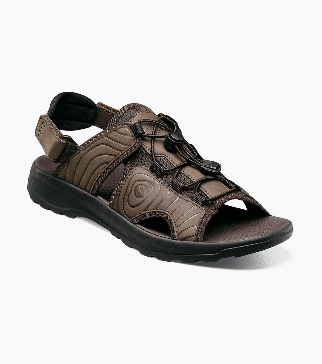 Nunn Bush Shoes Huck Bungee Slide Sandal Brown Size 12