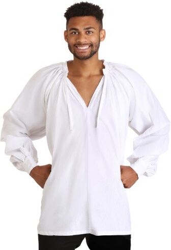 White Renaissance Peasant Shirt for Men